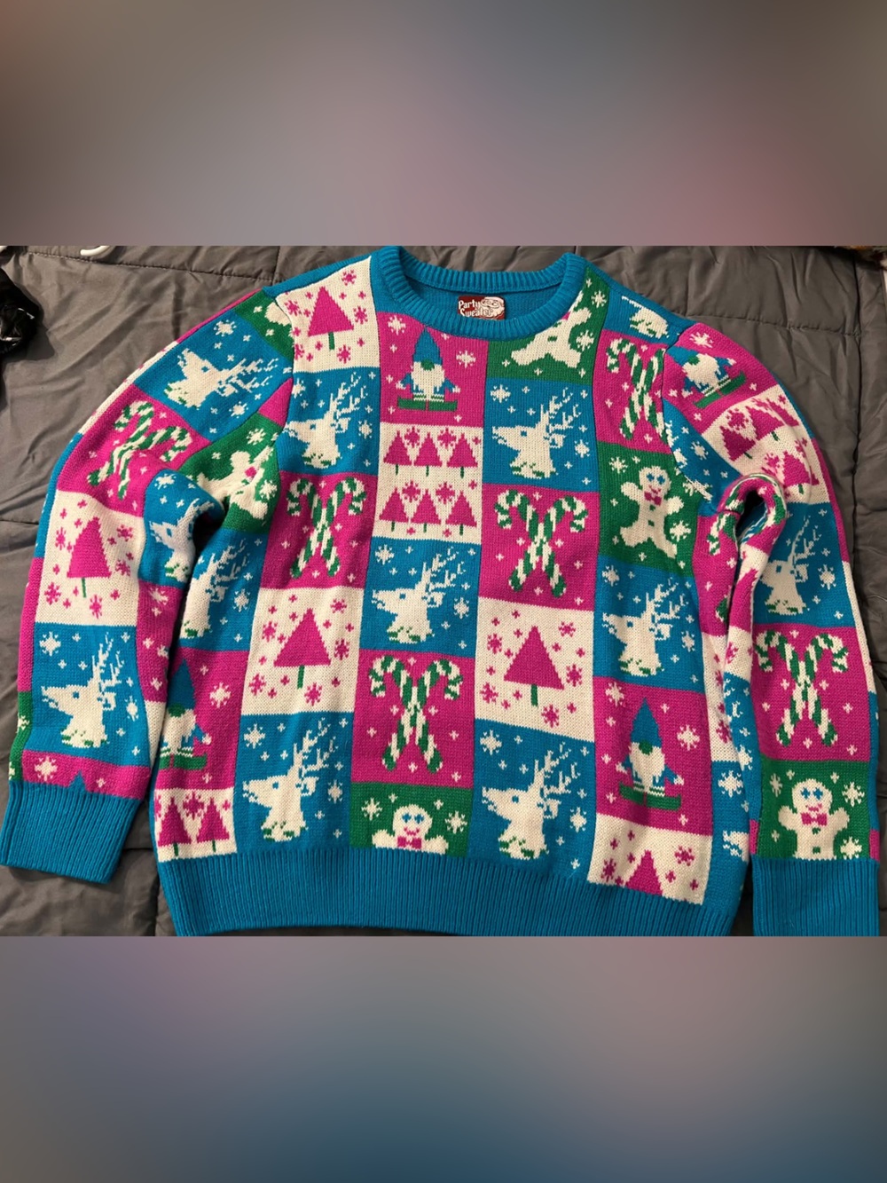 Festive Patterned Knit Sweater
